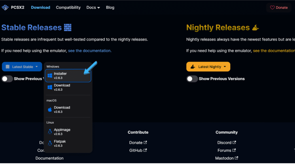 Step 1: Get PCSX2 from the official site