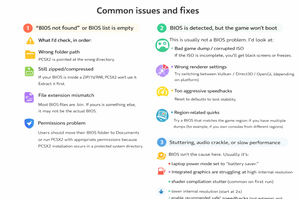 Common issues and fixes
