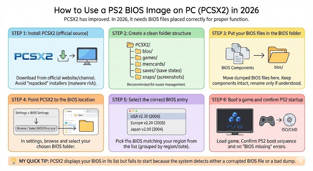 How to Use a PS2 BIOS Image on PC (PCSX2) in 2026