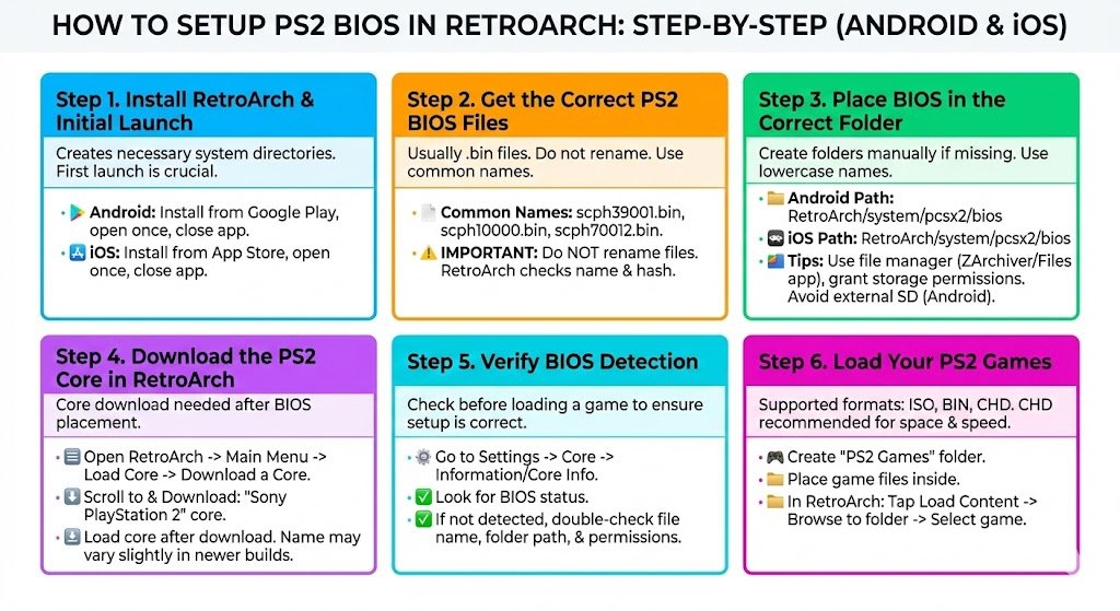 Step by Step. How to Setup PS2 BIOS in RetroArch